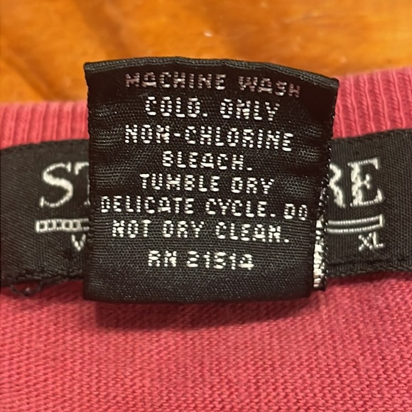 XL Structure red mauve short sleeve crew neck thick pullover shirt top - Picture 11 of 14